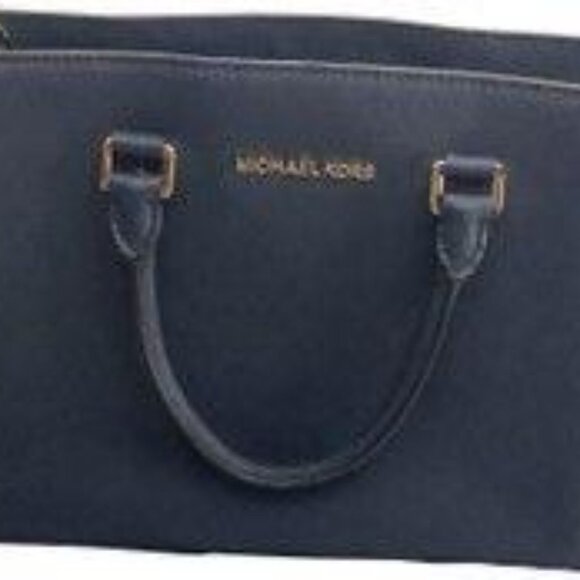 Michael Kors Selma Navy Sacthel Leather Purse Lrg.